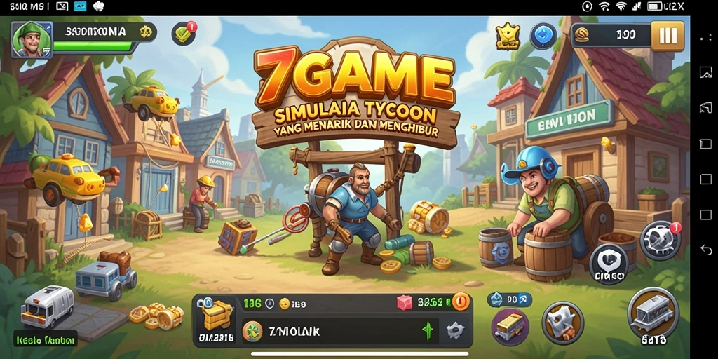 Screenshot gameplay yang menampilkan kegiatan membangun bisnis di 7GAME.