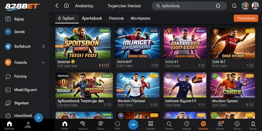 Tampilan gameplay 828BET yang menampilkan taruhan olahraga langsung.