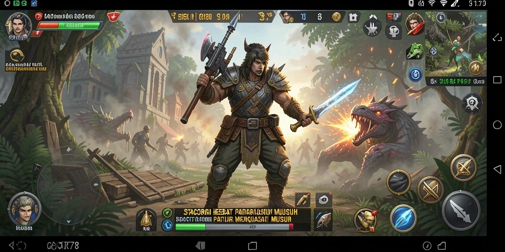 Screenshot utama CACOR78 menampilkan aksi pertempuran strategi yang mendebarkan.