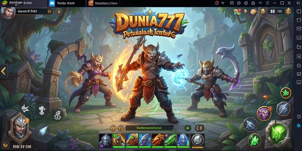 Gameplay menarik DUNIA777 menampilkan pertarungan epik dan dunia yang luas.