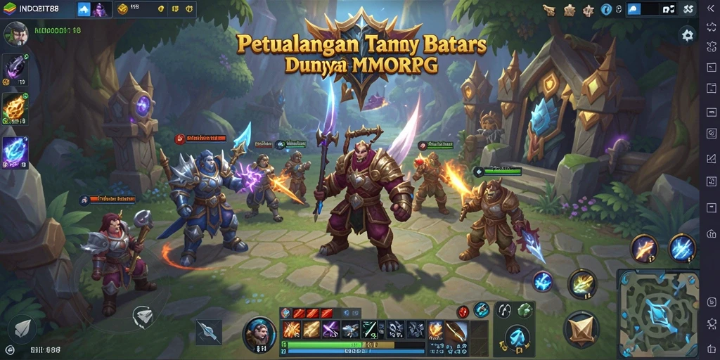 Tampilan gameplay seru di dunia MMORPG INDOBIT88.