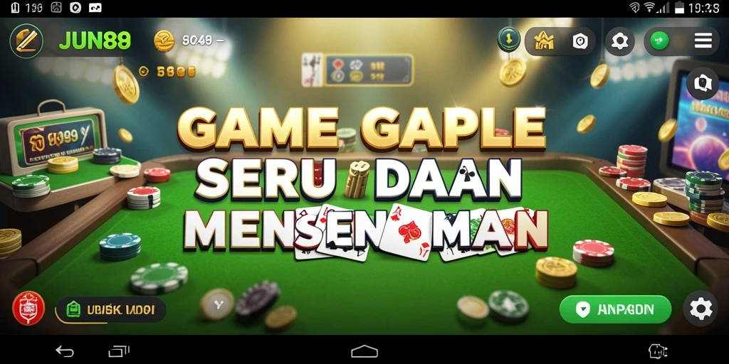 Screenshot gameplay JUN88 menampilkan momen seru bermain Gaple.
