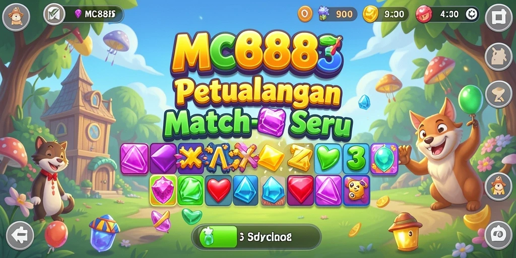 Tampilan gameplay seru dalam game Match-3 MC888.