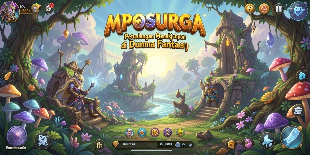 Tampilan antarmuka permainan MPOSURGA yang memukau dan menantang.