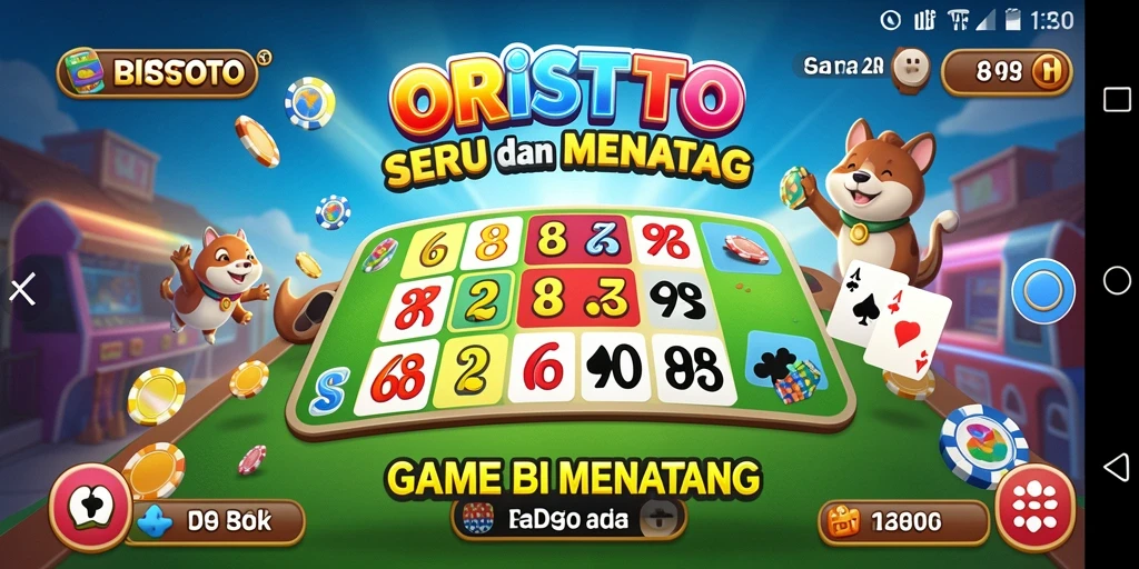 Screenshot ORISTOTO menampilkan gameplay seru Bingo yang bersaing.