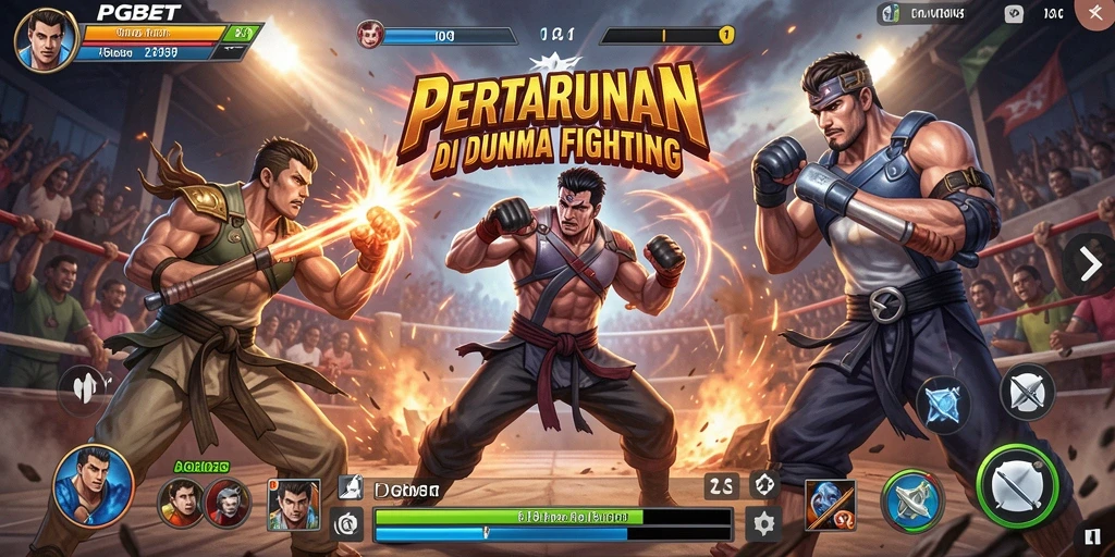 Tangkapan layar PGBET menampilkan pertarungan seru antara dua karakter.