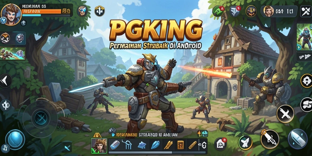 Tangkapan layar utama PGKING menampilkan pertempuran strategi yang mendebarkan.