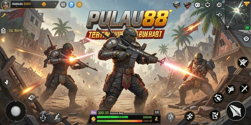 Screenshot gameplay PULAU88 menampilkan aksi pertempuran yang mendebarkan.