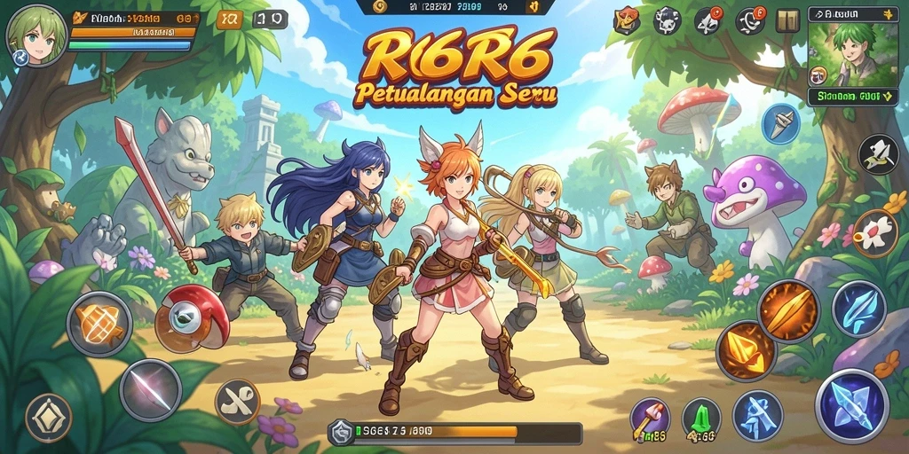 Tangkapan layar gameplay R6R6 yang menakjubkan dalam dunia anime.