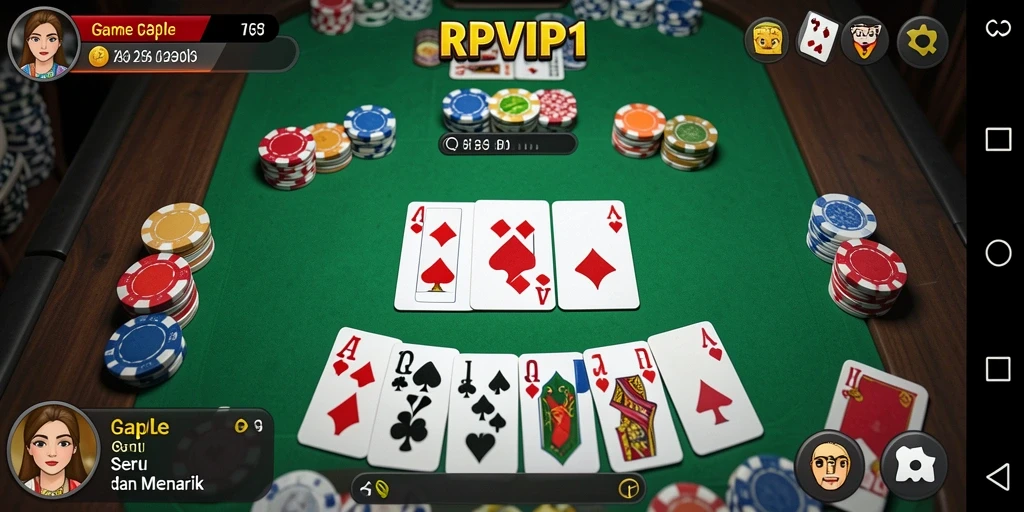 Tampilan gameplay RPVIP1 yang seru dan interaktif saat bermain Gaple.