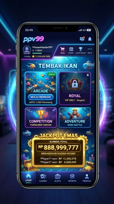 Tampilan utama aplikasi ppv99 yang user-friendly.